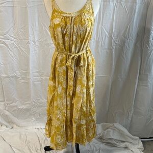Tie-Waist Mustard Floral Dress